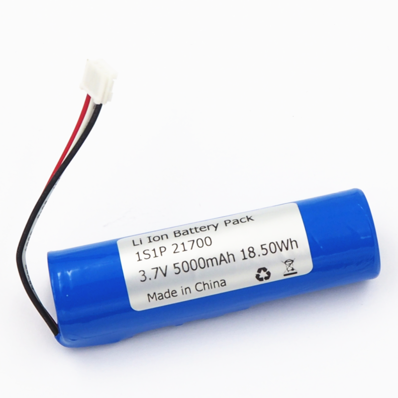 1S1P 21700 3.7V 5000mAh リチウムイオンバッテリーパック (JST
